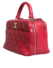 Chanel Pink Seal Matelasse Chain CC Lamb Skin Leather Bag