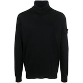 Stone Island Black Wool Men Sweater