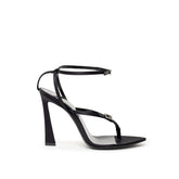 Saint Laurent Black Leather E Raso Sandal
