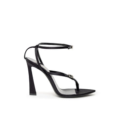 Saint Laurent Black Leather E Raso Sandal