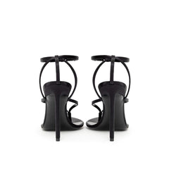 Saint Laurent Black Leather E Raso Sandal