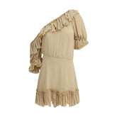 Saint Laurent One-shoulder silk Dress