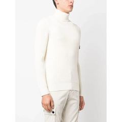 Stone Island White Wool Sweater