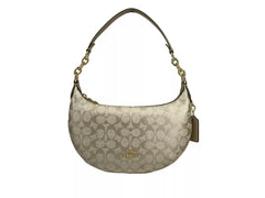COACH Payton Signature PVC Leather Shoulder Bag Champagne Gold