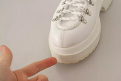 MM6 Maison Margiela White Leather Lace Up Sneakers Shoes