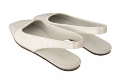 Maison Margiela White Leather Slingback Slip On Flats Shoes