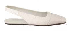 Maison Margiela White Leather Slingback Slip On Flats Shoes