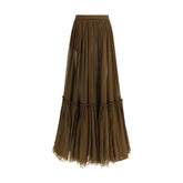 Saint Laurent Flounced long Skirt