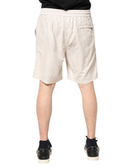 Brunello Cucinelli Off White Logo Men Bermuda Sweatshorts Shorts