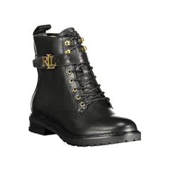 Ralph Lauren Black Leather Women Boot