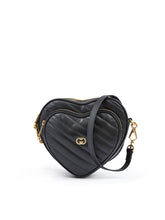 Gucci Black Leather Mini Heart Crossbody Bag