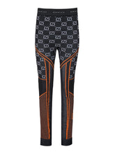 Gucci Black Polyamide All over Logo Leggings Pants