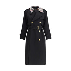 Burberry Castleford long Trench Coat with Check collar