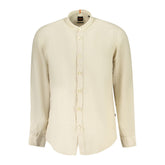 Hugo Boss Beige Linen Men Shirt