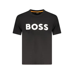 Hugo Boss Black Cotton Men T-Shirt