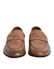 Brunello Cucinelli Brown Leather Loafer Dress Shoes
