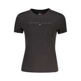 Tommy Hilfiger Black Cotton Tops & T-Shirt