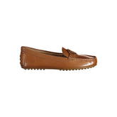 Ralph Lauren Brown Leather Flat Shoe