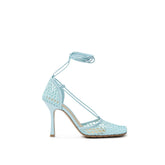 Bottega Veneta Blue Fabric And Leather Sandal