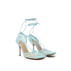 Bottega Veneta Blue Fabric And Leather Sandal