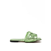 Bottega Veneta Green Leather Slide