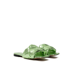 Bottega Veneta Green Leather Slide