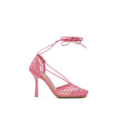 Bottega Veneta Pink Fabric And Leather Sandal