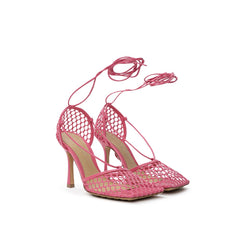 Bottega Veneta Pink Fabric And Leather Sandal