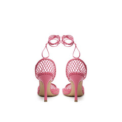 Bottega Veneta Pink Fabric And Leather Sandal