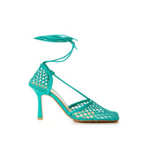 Bottega Veneta Green Fabric And Leather Sandal