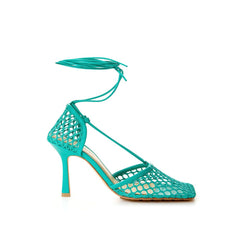 Bottega Veneta Green Fabric And Leather Sandal