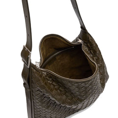 Bottega Veneta Traveller Medium Intrecciato Leather Hobo Bag