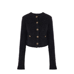 Balenciaga Crop Bouclé Cardigan
