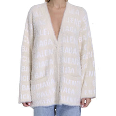 Balenciaga Wool Blend Jacquard Cardigan