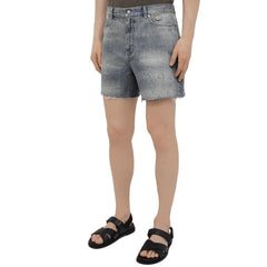 Saint Laurent Denim Destroyed California Shorts
