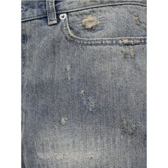 Saint Laurent Denim Destroyed California Shorts