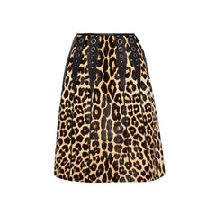 Bottega Veneta Leopard Print Calf Hair Skirt