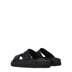 Palm Angels Black Leather Slipper
