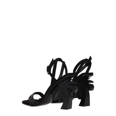 Palm Angels Black Leather Sandal
