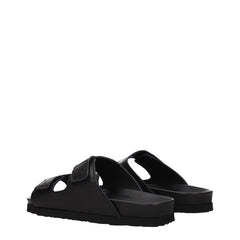 Palm Angels Black Leather Slipper