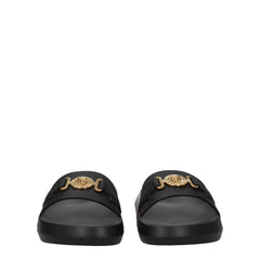 Versace Black Leather Slipper