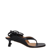 Off-White Black Leather Flip-Flop Sandal