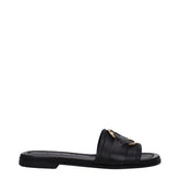 Moncler Black Leather Slipper