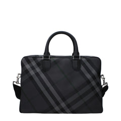 Burberry Gray Fabric Business &Amp; Laptop Bag
