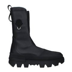 Moncler Black Leather Ankle