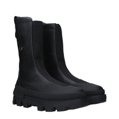 Moncler Black Leather Ankle