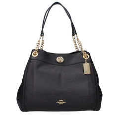 COACH Black Leather Shoulder Bag