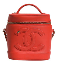 Chanel Orange Coco Mark Vanity Chain Shoulder Hand Purse