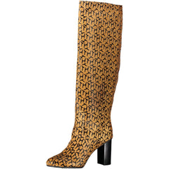 Tommy Hilfiger Beige Leather Womens High Boot