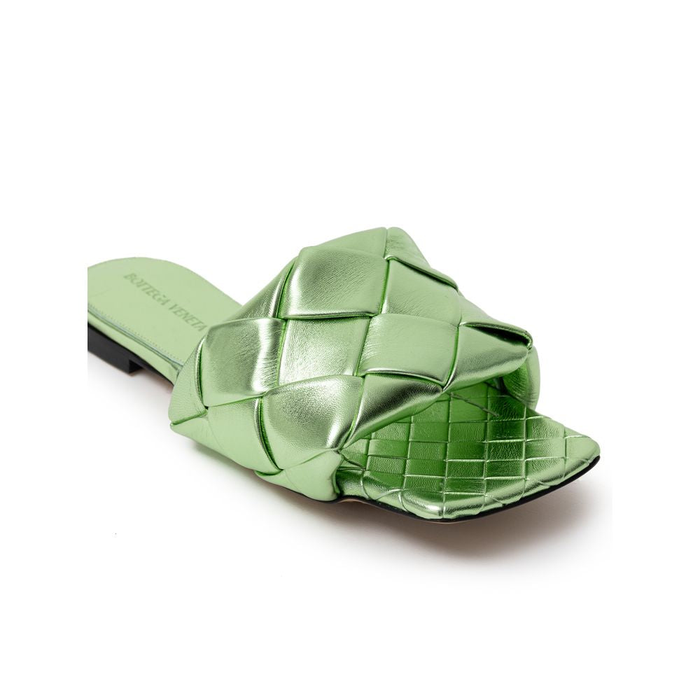 Bottega Veneta Green Leather Slide